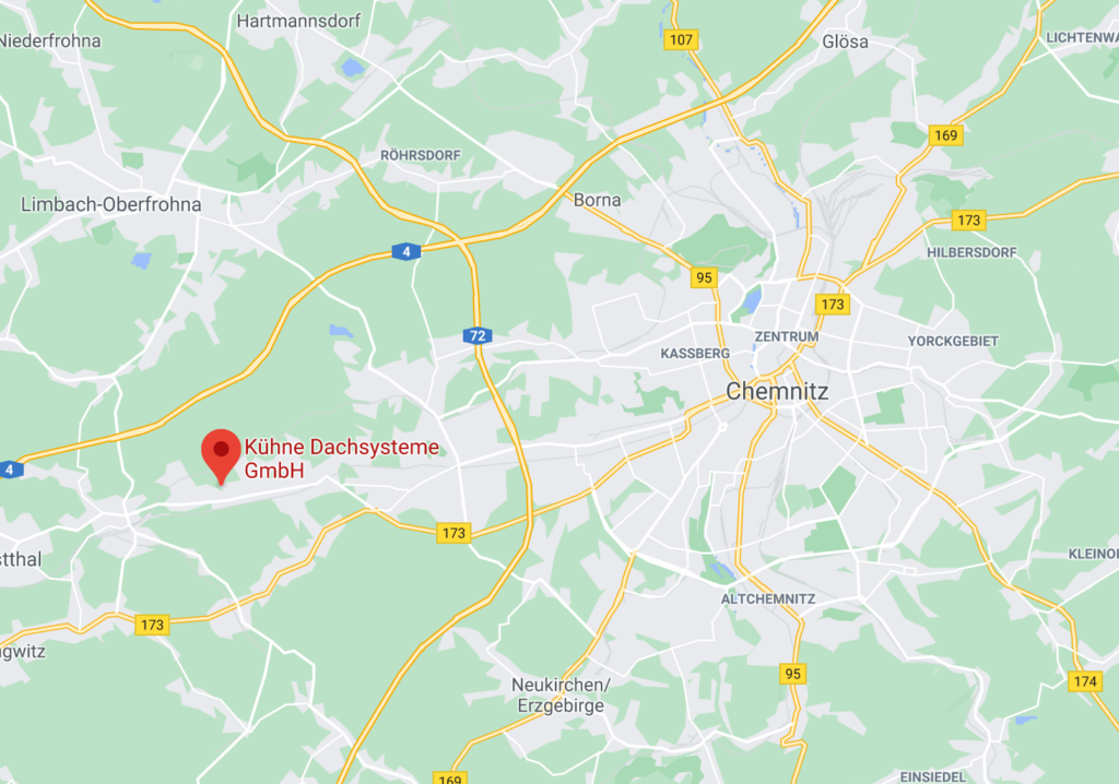 Kühne Dachsysteme Standort in Grüna OT Chemnitz, 09224