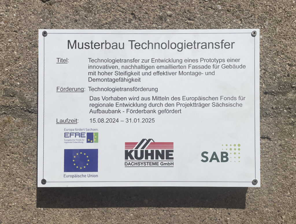 Musterbau Technologietransfer Plakette